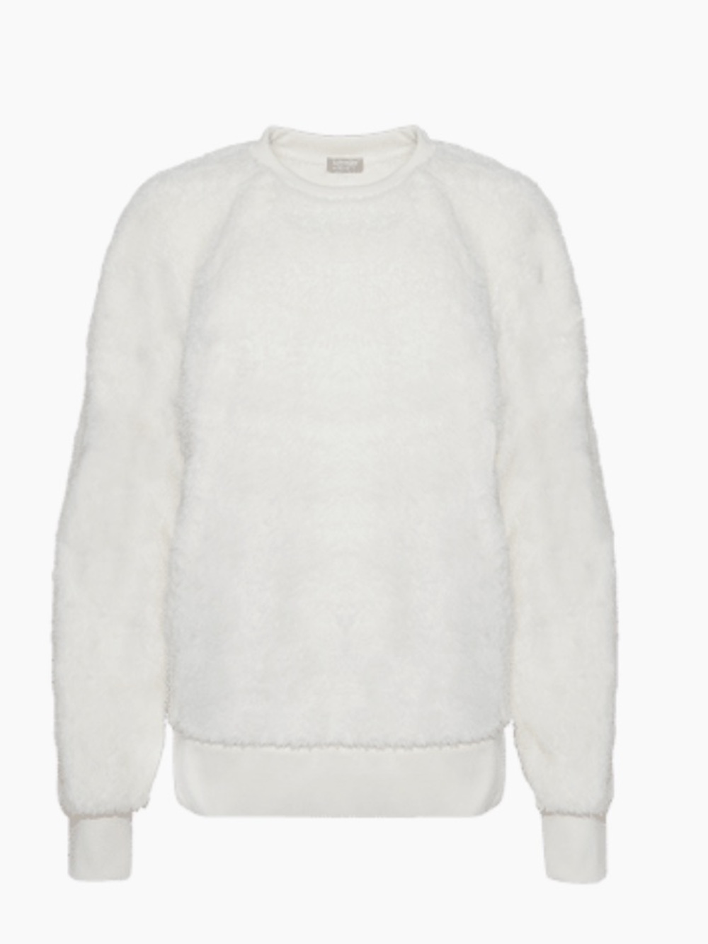 Summer & Rose Oversized Sherpa Crew Neck Sweatshirt Pullover Cream Plus Size
